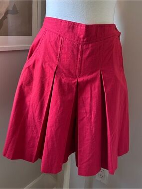 Vintage Red Pleated Skort